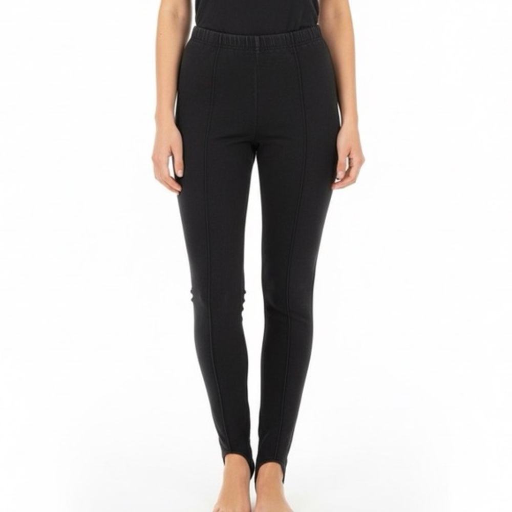 Liz & Co. VINTAGE Black Stirrup Leggings Cotton / Spandex Pants size XS